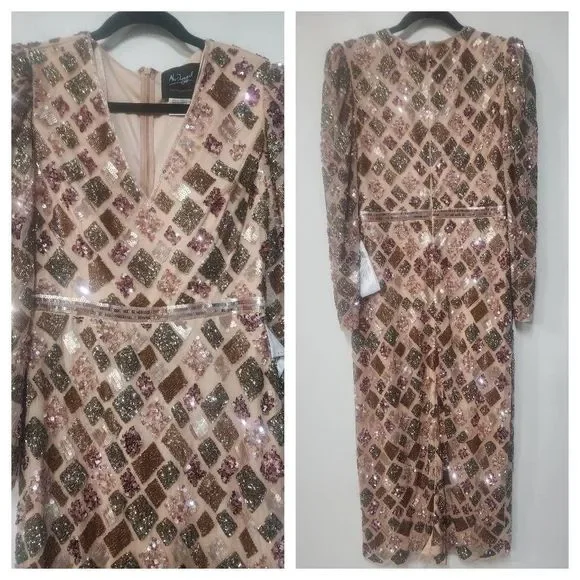 - NWT Mac Duggal GEO EMBELLISHED MIDI SHEATH DRESS size 8 $498. H - Picture 8 of 13